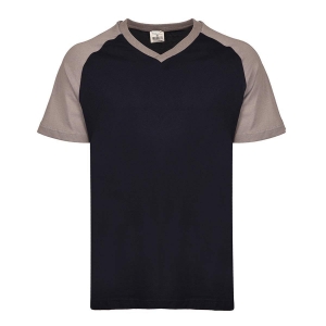 V Yaka 2 Renkli T-shirt