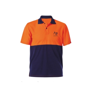 POLO YAKA LACİVERT-TURUNCU T-SHİRT